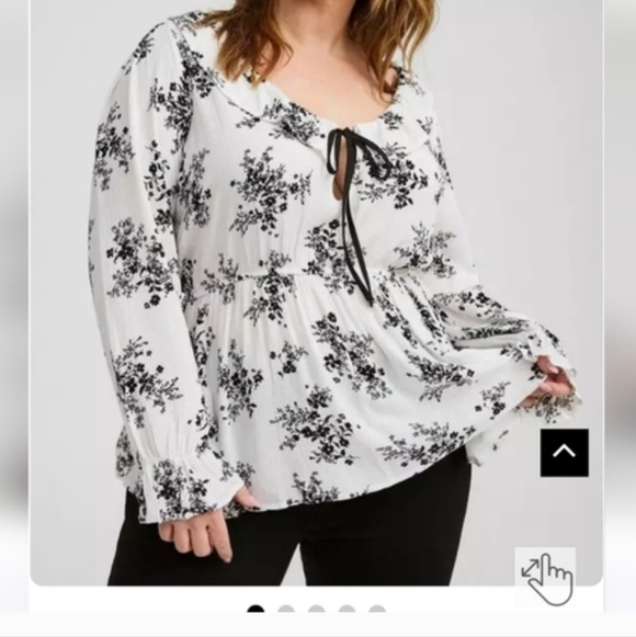 torrid Tops - NWT TORRID 3X Gauze Long Sleeve Ruffle Trim Top